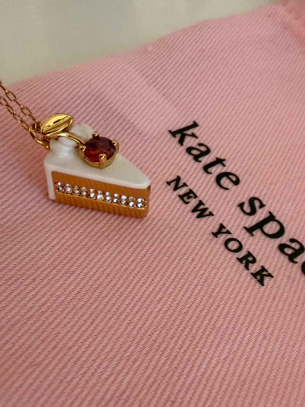 kate spade New York Gold Cake Slice Necklace